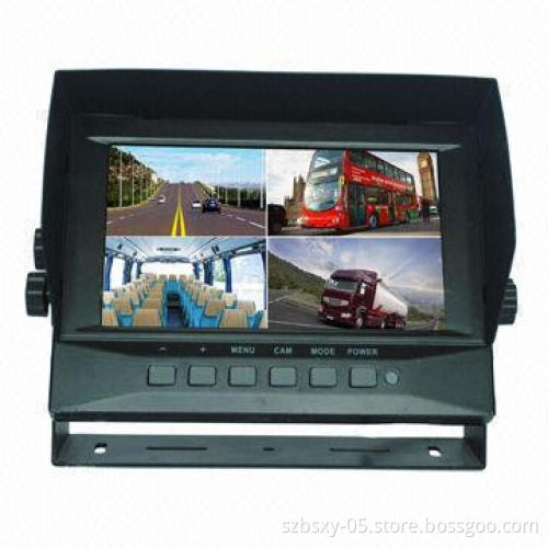 7-inch Car Monitor with IP69K Waterproof, Quad Digital Monitor